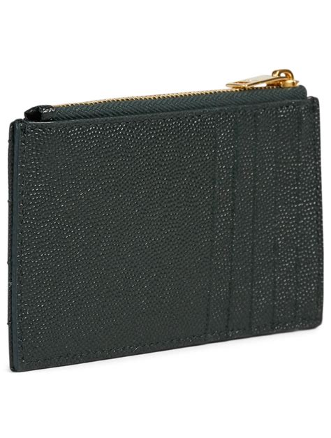 ysl card holder dark green|ysl zipped card holder.